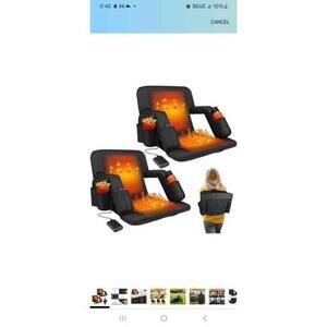 Heated Portable Stadium Seat with Armrests - 3 Levels of Comfort & Waterproof